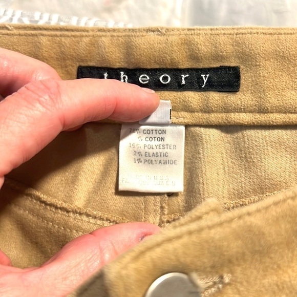 🔥VTG Theory, Soft Suede-Feel Boot Cut Trousers in Camel, EUC,Size 8 - Picture 9 of 15